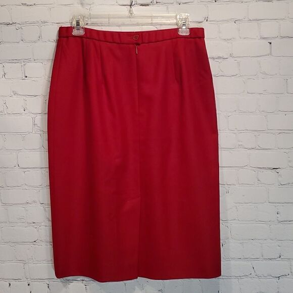 Pendelton Vintage red petite midi skirt in wool - Picture 3 of 7